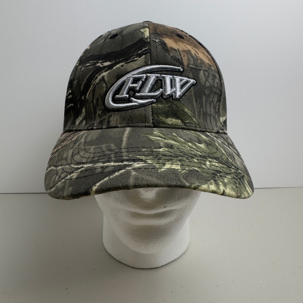 FLW Hat Fishing Camo Hunting Cap Promotional Logo Adjustable OSFM Vintage Style
